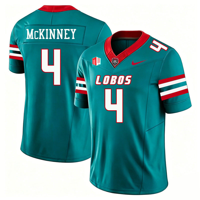 New Mexico Lobos #4 D.J. McKinney College Football Jerseys,Uniforms-Turquoise